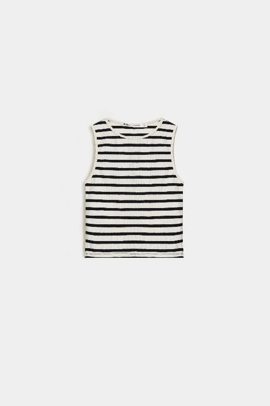 Striped Women T Shirt in a Classic PatternSuper Cropped Striped Tank Top