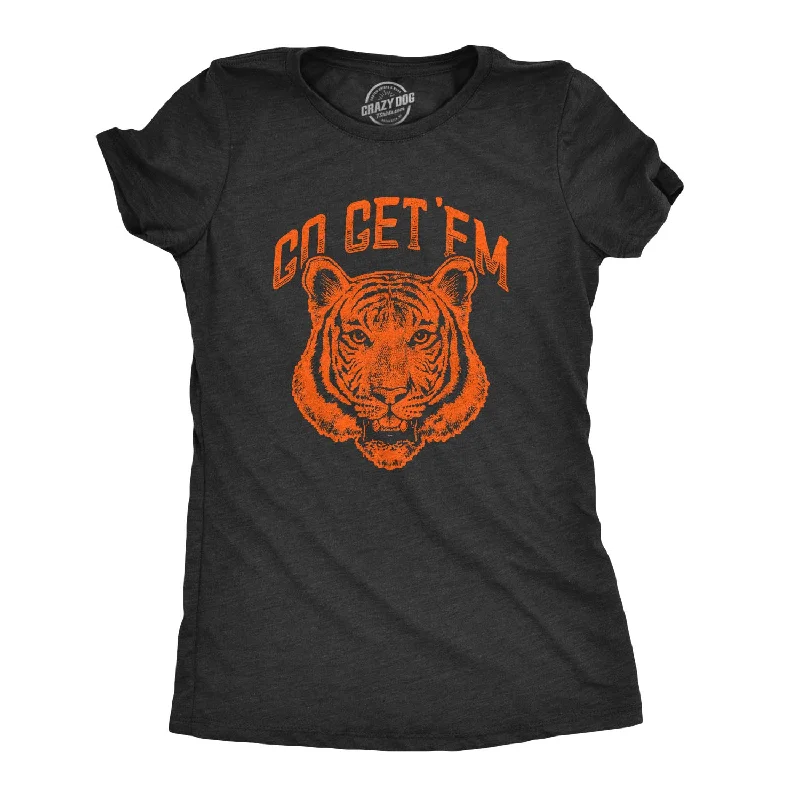 Embroidered Women T Shirt with Intricate DetailsGo Get 'Em Tiger Women's T Shirt