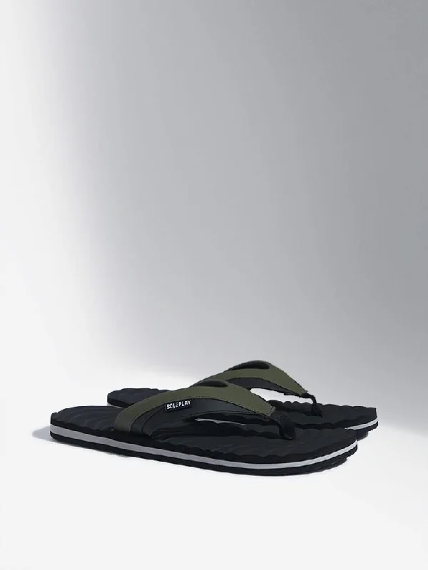 SOLEPLAY Olive Solid Flip-Flop