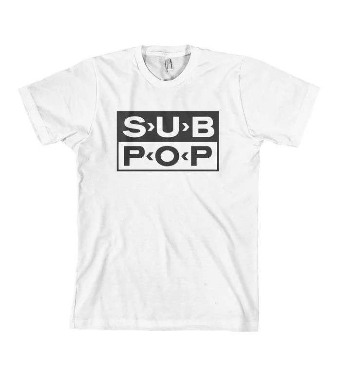 Sleeveless Women T Shirt for Summer ComfortSub Pop Logo White w/ Black Shirt