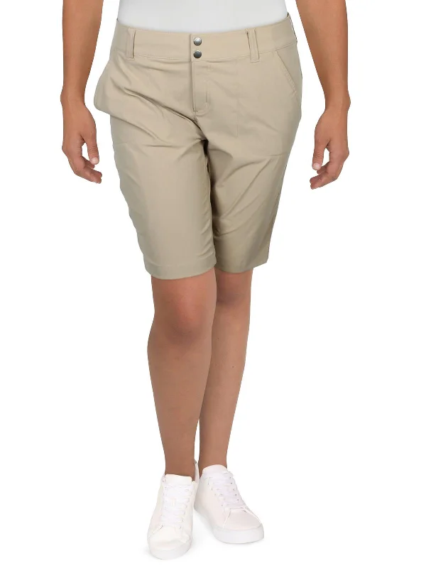 Womens Mid-Rise Midi Bermuda Shorts