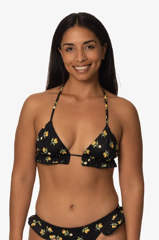 Monokini women swimwear with a unique one - piece - meets - bikini designPavones Bikini Top - Lemon Drop