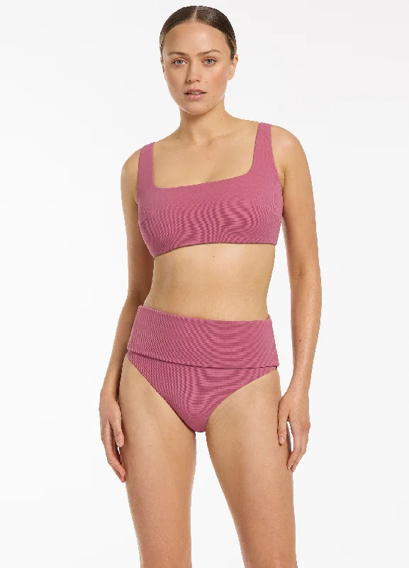 Push - up women swimwear to enhance the bust for a more confident beach lookIsla Rib E-F Tank Bikini Top - Mauve