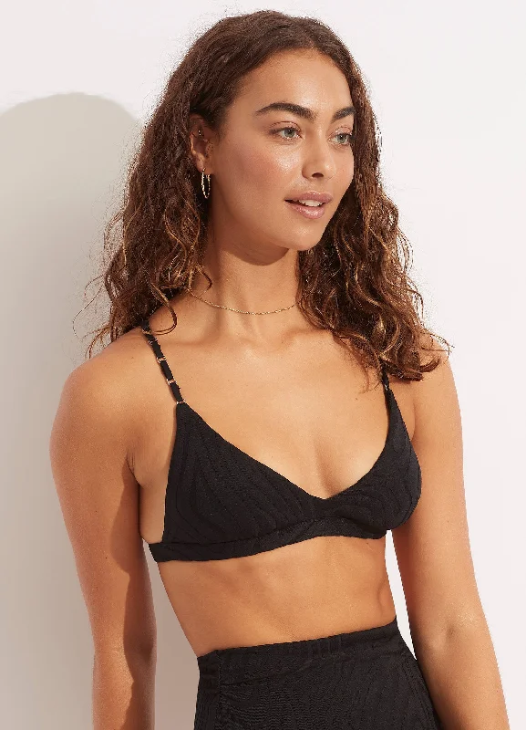 Neon - colored women swimwear to stand out on the beachSecond Wave Fixed Tri Bra - Black