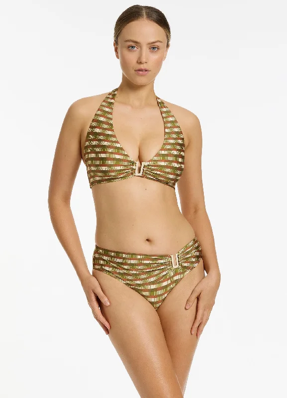 Plus - size women swimwear with full - coverage bottoms for comfort and confidenceSorella Geo D-DD Halter Bikini Top - Moss